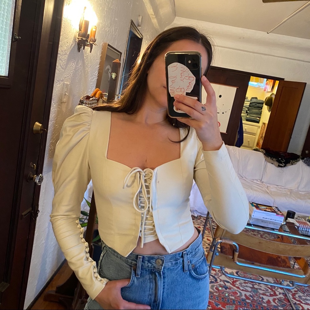 L’Acadmie Duffy Blouse in Bone